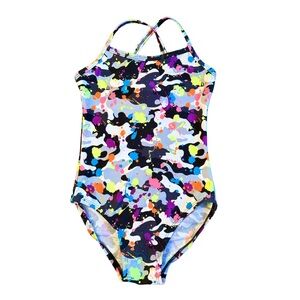 Rock Candy Splatter Camo bathing suit Girls size 6X NWOT NEVER WORN